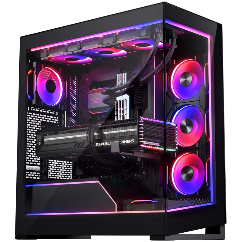 Phanteks NV5 Premium DRGB rinkinys su maitinimo šakotuvu, 3x išoriniam rėmui, 1x pagrindinės plokštės kabelių dangtelis - juoda
