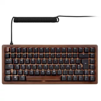 Sharkoon 100068081 Klaviatūra USB QWERTZ Vokiška Juoda Mediena 75%