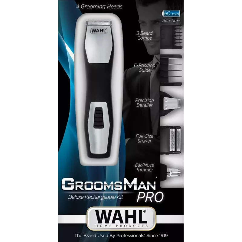 Trimeris Wahl GroomsMan Pro juodas nerūdijantis plienas 0.7 mm 3 cm