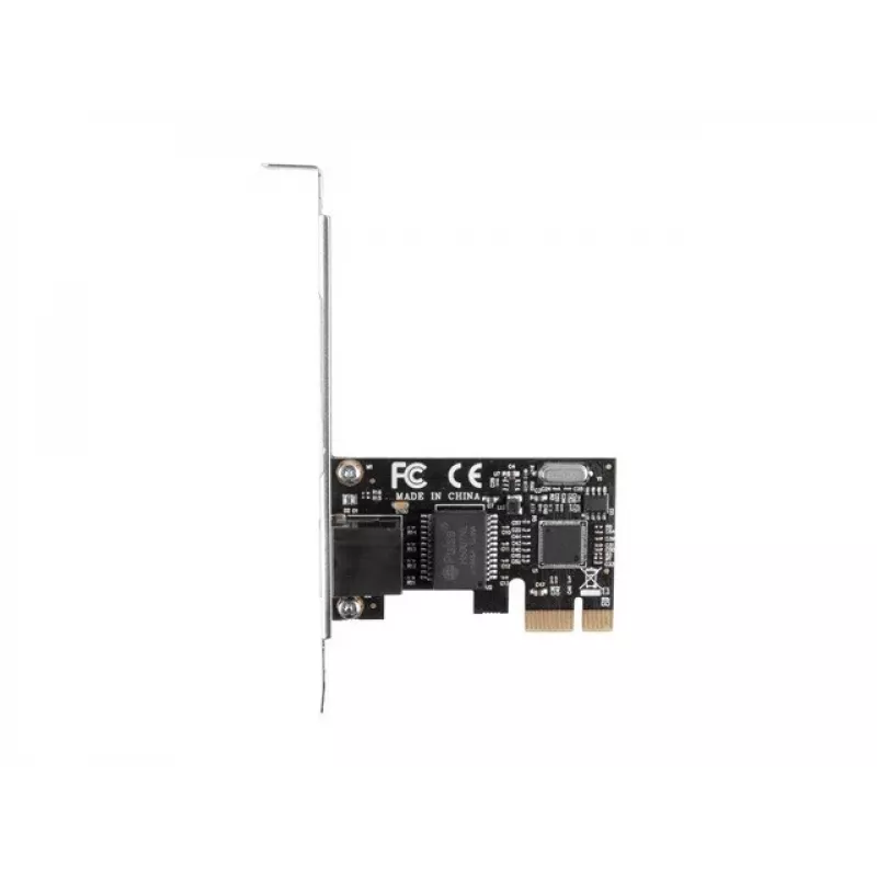 Vidinė tinklo plokštė LANBERG PCE-1GB-201, PCI Express, 1× RJ-45 Gigabit (1000 Mbit/s), juoda