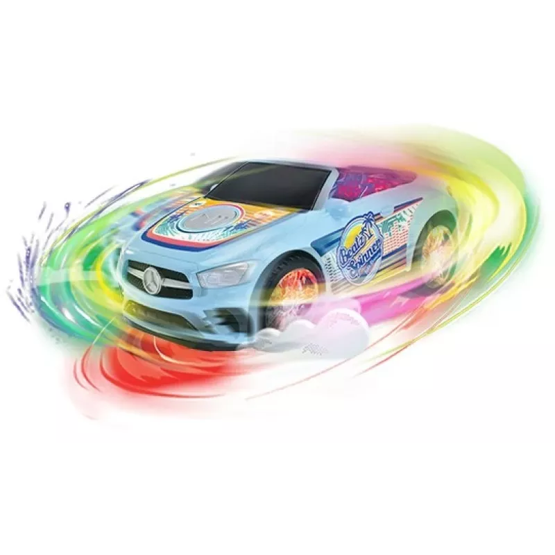 Dickie Toys Mercedes-Benz E-Class Beat Spinner mėlynas – motorizuotas vaikiškas automobilis su muzika ir šviesomis