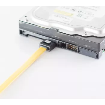 SATA duomenų kabelis ShiverPeaks BS78246-0.5Y 6 Gb/s, geltonas, 0,5 m