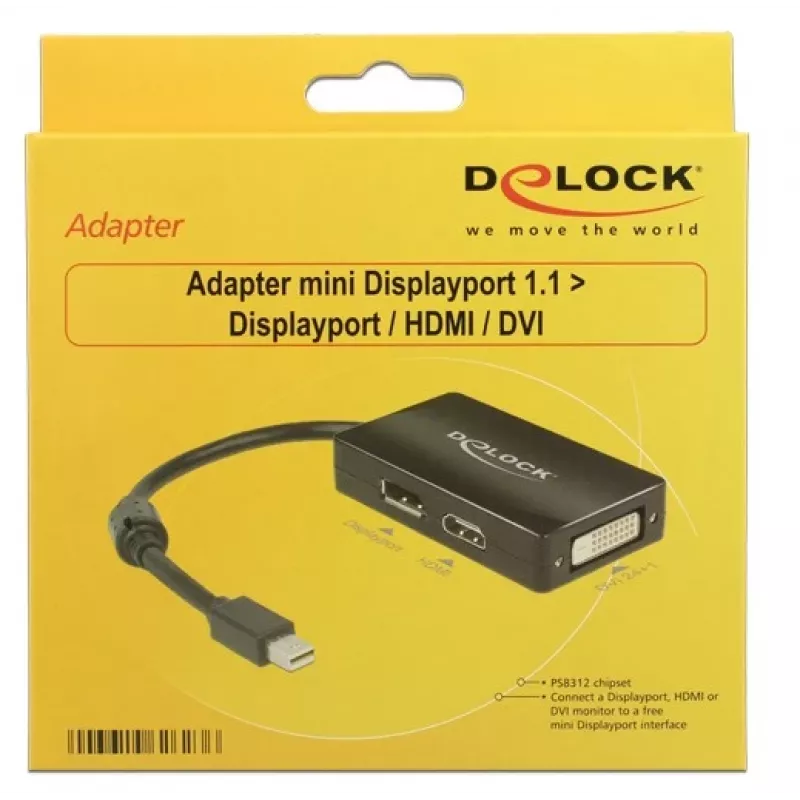 Adapteris DeLOCK 0,16 m Mini DisplayPort → DisplayPort / HDMI / DVI-D