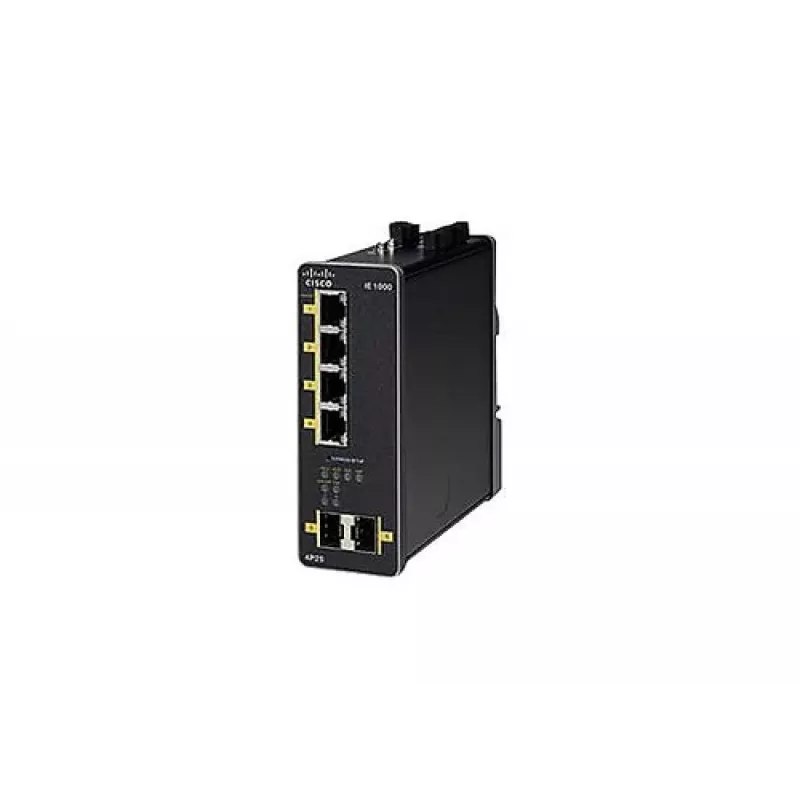 Valdomas pramoninis jungiklis Cisco IE 1000-4P2S-LM, 4x Gigabit Ethernet (10/100/1000) RJ-45 su PoE, 2x SFP