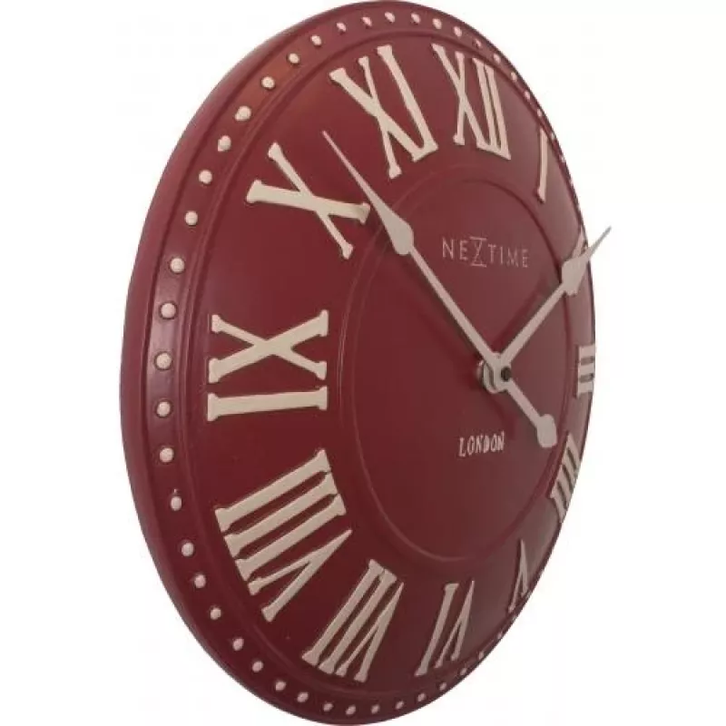 NeXtime klok 3083ro London Roman, Ø34.5 cm, sieninis, raudonas/ baltas