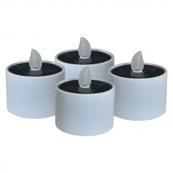 LED saulės baterijomis maitinamos arbatžvakės RealPower STL-4, 4 vnt.