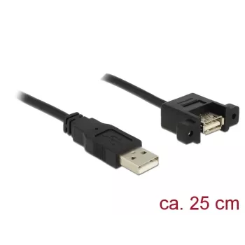 USB kabelis DeLOCK 85462 USB 2.0 0,25 m Juoda