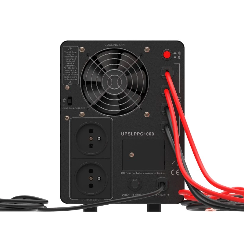 Green Cell PowerCore UPSLPPC1000 1500VA / 1000W AVR UPS, 12 VDC, LCD ekranas, be akumuliatorių