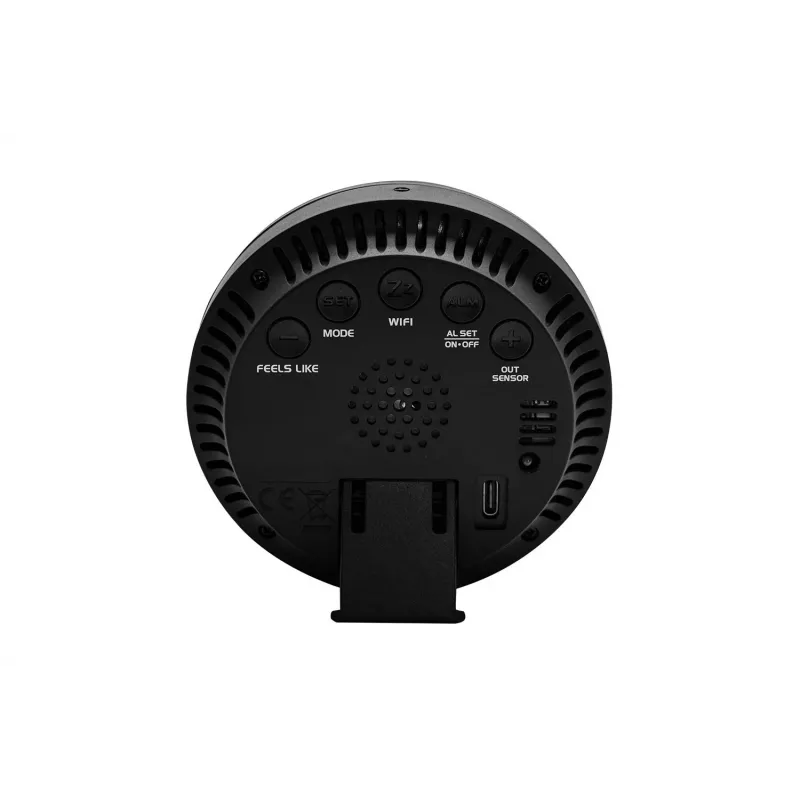 Oro stotelė BLAUPUNKT WS35BK APP – LCD ekranas, temperatūra ir drėgmė, signalizacija, kalendorius, programėlės valdymas, 94×94×27 mm