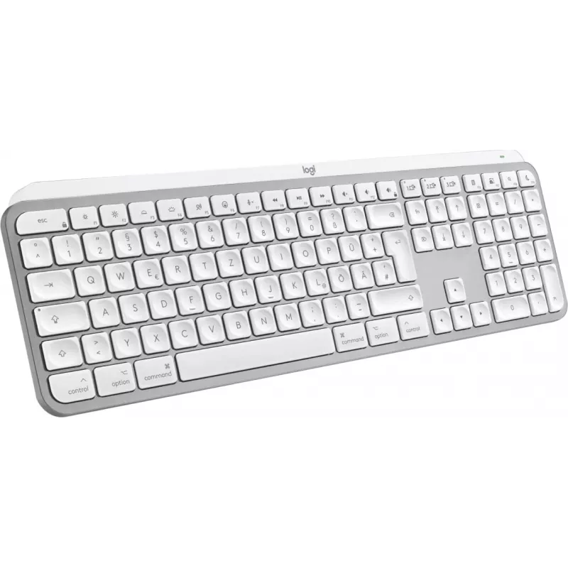 Logitech MX Keys S for Mac belaidė klaviatūra RF + Bluetooth QWERTZ vokiškas išdėstymas, aliumininė balta