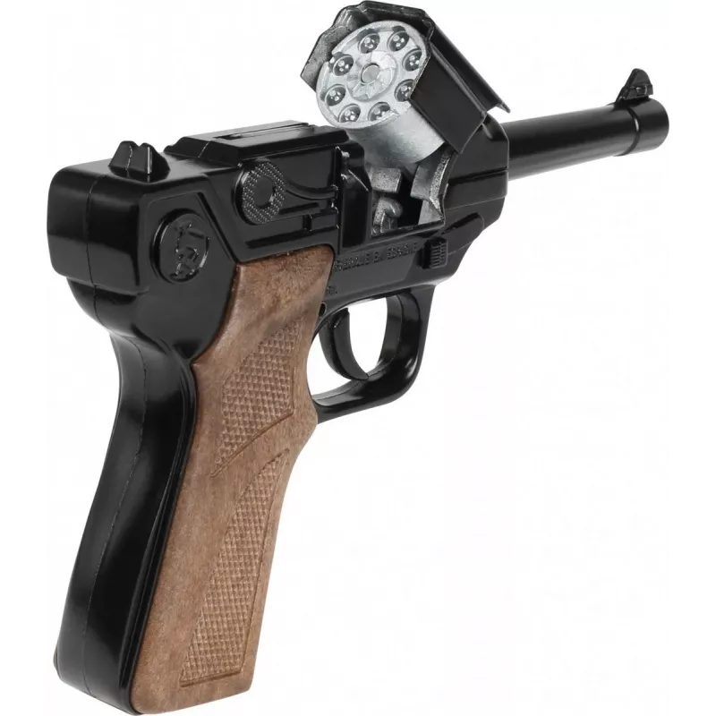 Žaislinis metalinis policijos revolveris Gonher 8 šūviams, modelis 258441