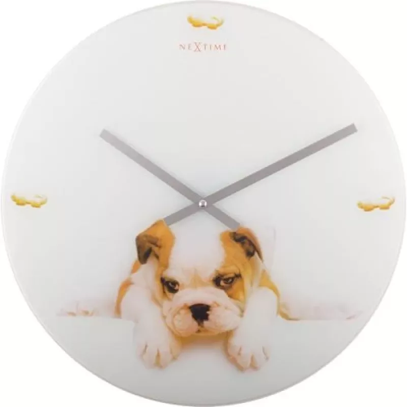 NeXtime klok 8136 Puppy, Ø43 cm, sieninis, baltas/ smėlio
