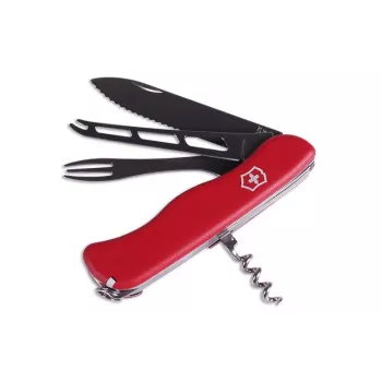 Sūrio peilis Victorinox Cheese Master V-0 83 Raudonas su nuimama geležte ir šakute gale