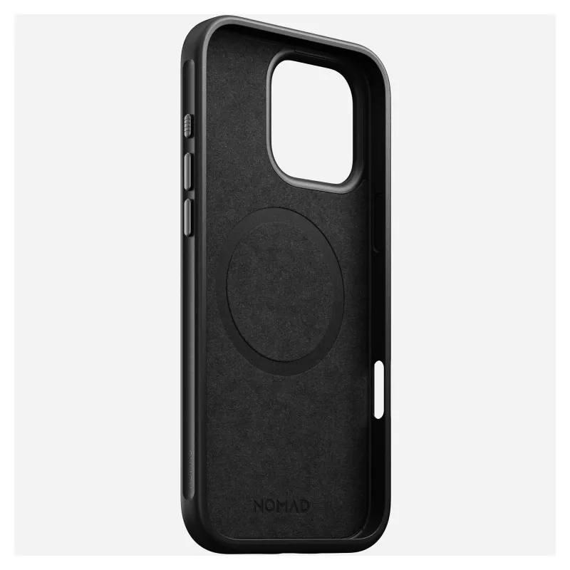 Mobilaus telefono dėklas Nomad NM01693185, skirtas Apple iPhone 16 Pro Max, oda/TPU/PC, juodas, tinka 17,5 cm (6,9 colio) ekranui
