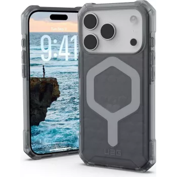 UAG Urban Armor Gear Essential Armor MagSafe Dėklas, Apple iPhone 17 Pro, pelenų pilka (permatoma), 114540113131