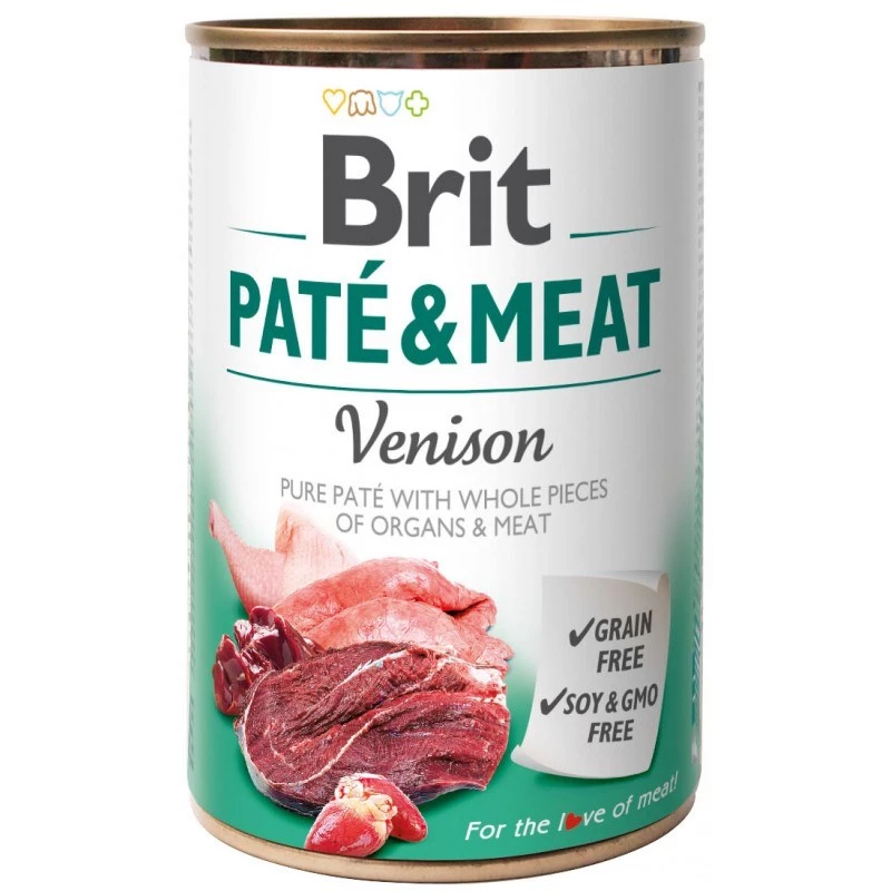 BRIT Paté & Meat su žvėriena – šlapias šunų maistas – skardinė – 400 g