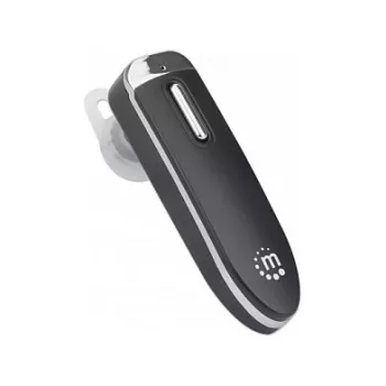 Manhattan Bluetooth ausinė vienai ausiai, visakryptis mikrofonas, integruoti valdikliai, juoda, 10 valandų veikimo laikas, nuotolis 10 m, USB-A įkrovimo laidas, Bluetooth v4.0, 3 metų garantija
