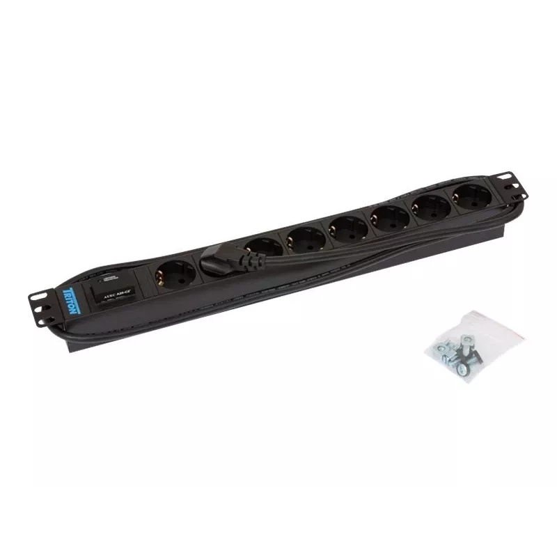 Apsauginis modulis Triton RAB-PD-X08-A1 juodas 8 AC lizdai 230V 2m