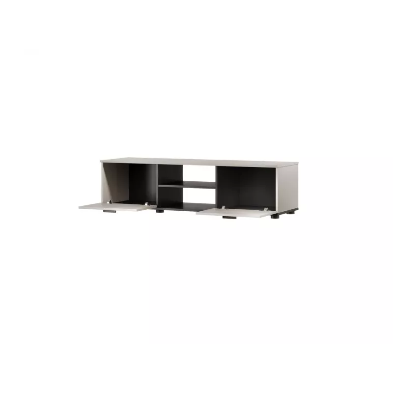 TV spintelė SOHO 140x43x37 cm cashmere viršus, juodas rėmas