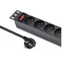 Qoltec aliumininis PDU 10'' RACK | 1U | 16A | 4xFRENCH | 1,8m