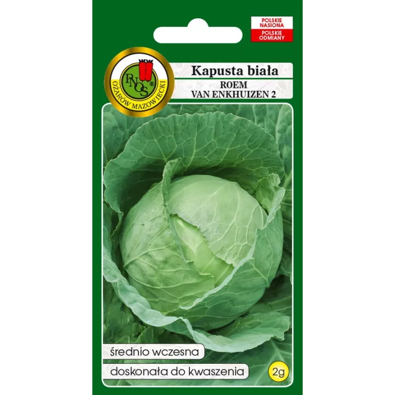 Sėklų pakelis Apte – Baltagūžis kopūstas 'Roem Van Enkhuizen' (2 g) daržovių sėklos