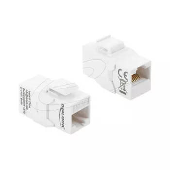 Delock 90991 Keystone jungtis RJ45–RJ45 Cat.6A, neekranuota, balta