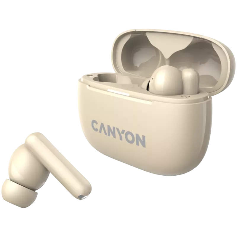 Canyon CNS-TWS10BG belaidės ausinės TWS į ausis, ANC, Bluetooth 5.3, USB-C, smėlio spalvos