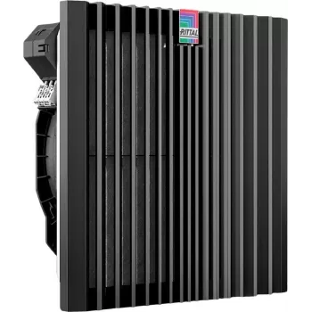 Ventiliatoriaus komplektas Rittal SK 3243.718 – įmontuojamas AC ventiliatorius, oro srautas 540 m³/h, plastikinis korpusas, juodas