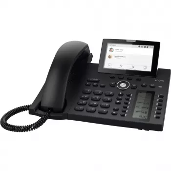 SNOM D385N juodas IP telefonas be Bluetooth, be maitinimo šaltinio