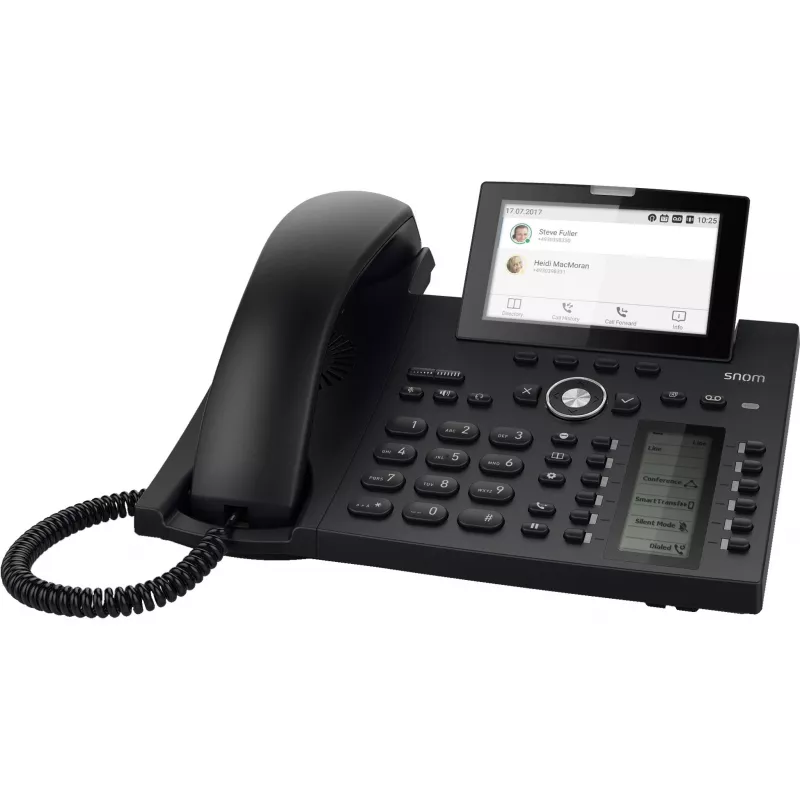 SNOM D385N juodas IP telefonas be Bluetooth, be maitinimo šaltinio