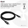 CLUB3D USB4 Gen3x2 Type-C abipusis laidas 8K60Hz, duomenys 40Gbps, PD 240W(48V/5A) EPR M/M 2m / 6.56ft
