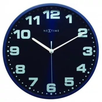NeXtime klok Dash Blue 3053bl, 35 cm skersmens, sieninis, mėlynas