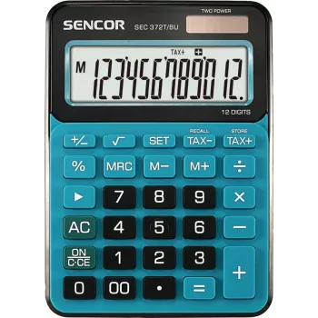 SENCOR SEC 372BU stalinis skaičiuotuvas, 12 skaitmenų LCD