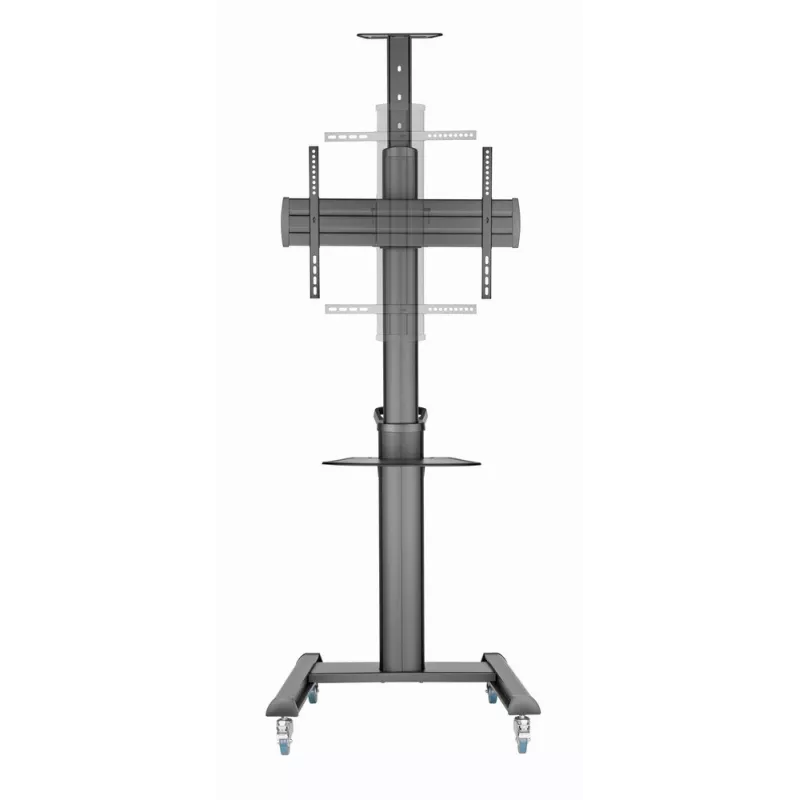 Grindinis TV stovas Gembird TVS-70T-02 37–70 col., 70 kg, VESA 200x200–600x400, pakreipiamas, reguliuojamas aukštis, ratukai