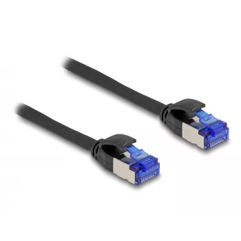 Tinklo kabelis DeLOCK RJ45 Cat.6A S/FTP Slim 1m Juodas