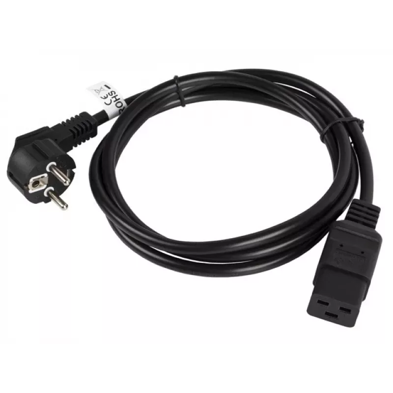 Maitinimo laidas CEE 7/7 - IEC 320 C19 16A VDE 1,8 m juodas