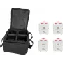 Apšvietimo rinkinys EUROLITE 4x AKKU TL-3 TCL White su minkštu krepšiu, baterijomis maitinami TCL skydeliai
