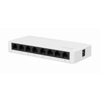 Nevaldomas jungiklis GEMBIRD NSW-G8-01 – 8× Gigabit Ethernet (10/100/1000), baltas, DC 5V
