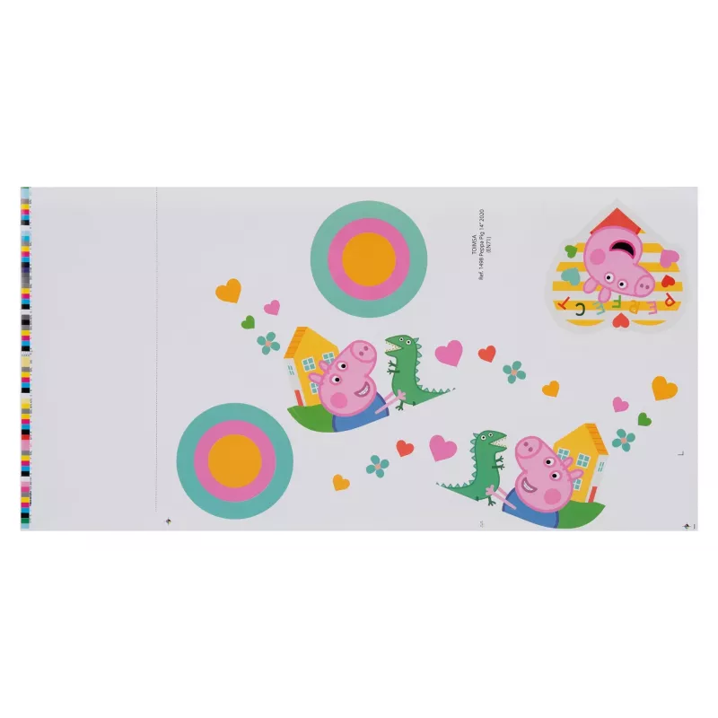Vaikiškas dviratis Toimsa TOI1198 12 colių su Peppa Pig dizainu, putplasčio ratai, priekinis stabdis, treniruočių ratukai, krepšelis