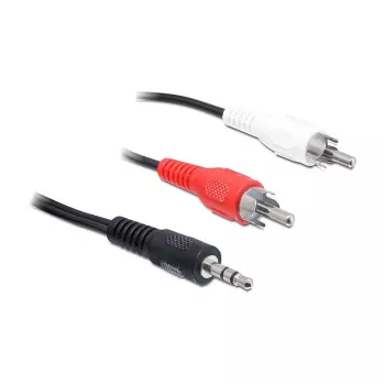 Garso kabelis DeLOCK 84942 3m 3,5mm 2xRCA juodas raudonas baltas
