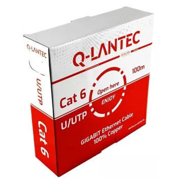 Tinklo kabelis Q-LANTEC KIU6PVC100Q U/UTP Cat.6A vytas varinis 100 m PVC pilkas, Ø 5,8 mm, AWG 23