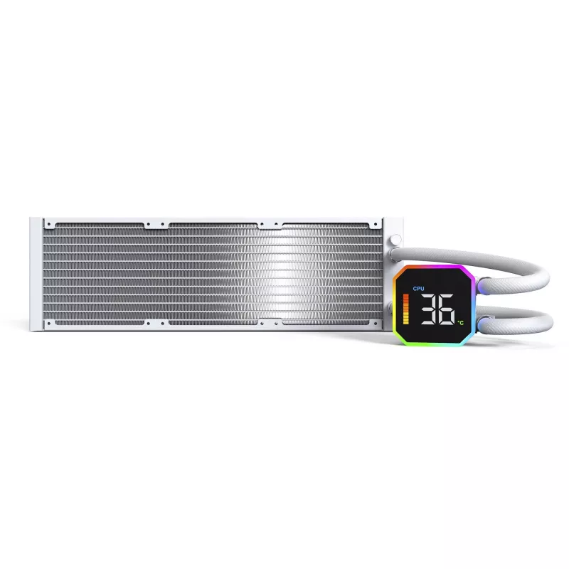 CPU aušintuvas MONtech HyperFlow Digital 360 (W) – 360 mm skysčio aušinimo sistema, balta