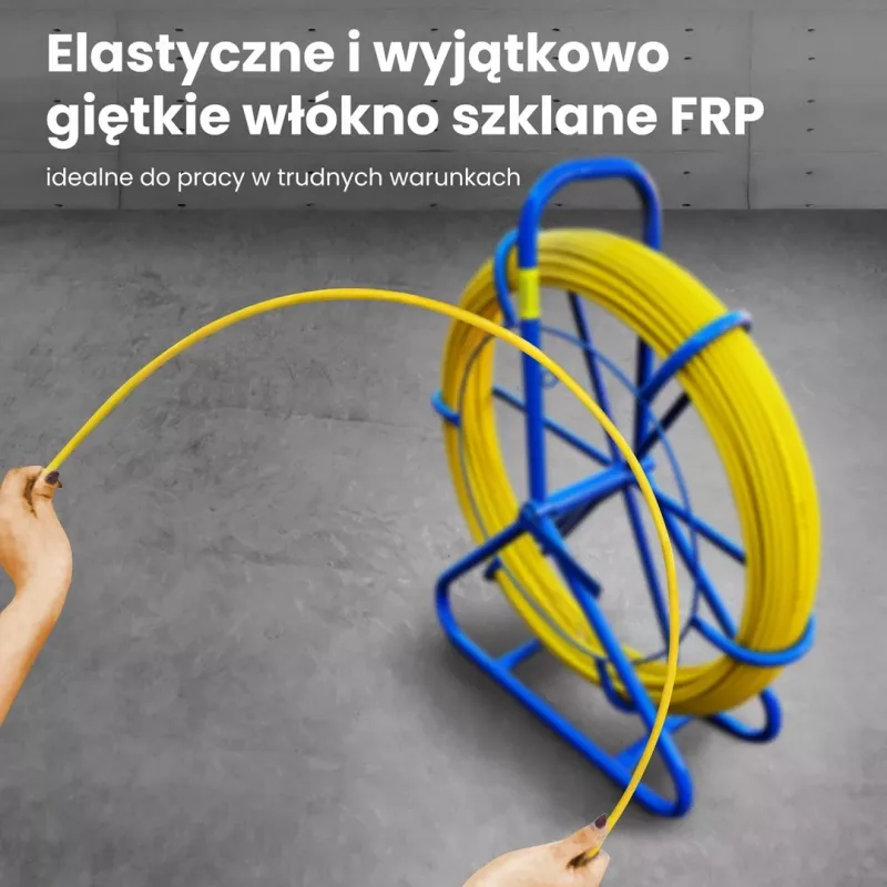 Kabelių traukimo strypas Extralink Pilot 6mm 200m stiklo pluoštas FRP geltonas