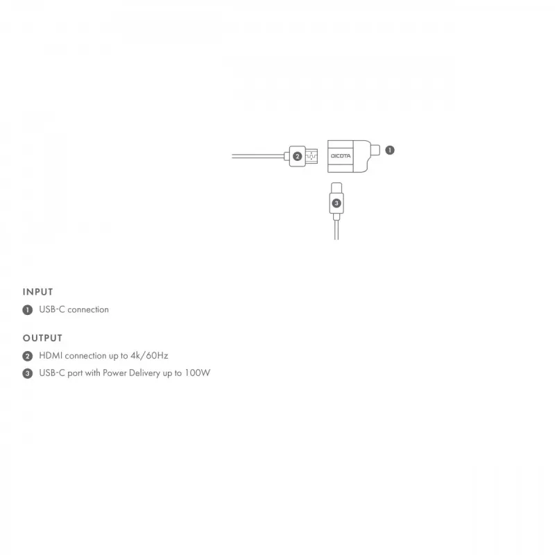 USB-C į HDMI adapteris 4K 100W PD