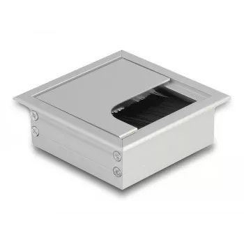 DeLOCK kabelio pravedimo dangtelis su šepečiu stalui 80x80x28mm sidabrinis