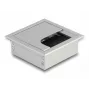 DeLOCK kabelio pravedimo dangtelis su šepečiu stalui 80x80x28mm sidabrinis