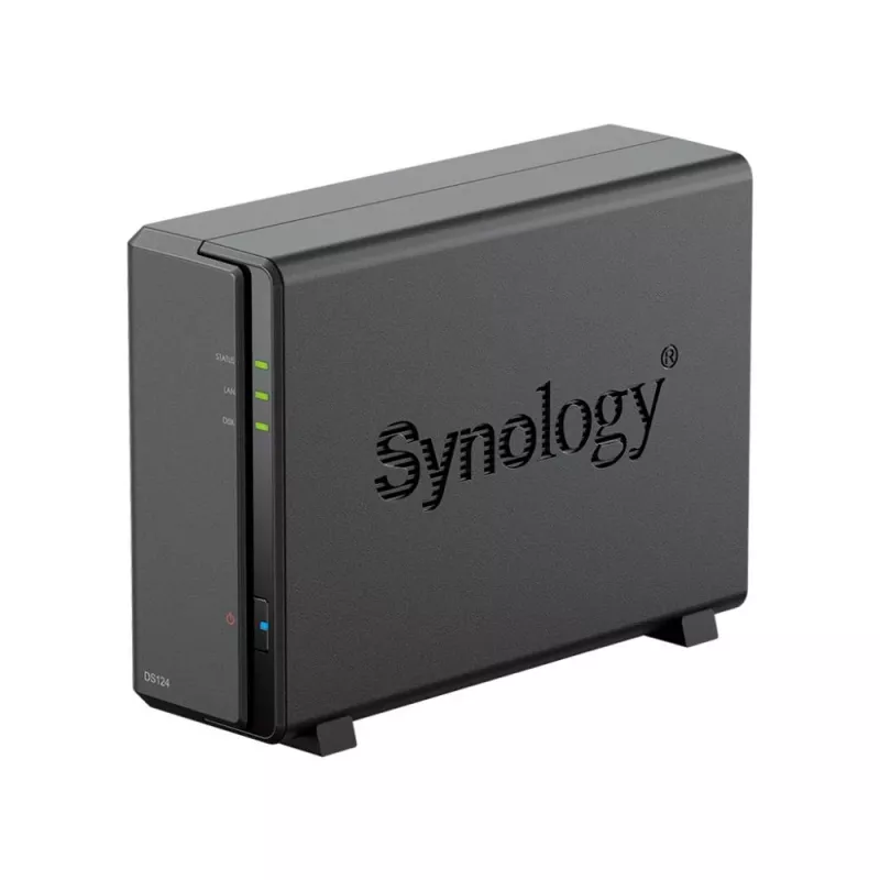 Synology DiskStation DS124 NAS / saugojimo serveris, stalinis, Ethernet LAN, juodas, RTD1619B