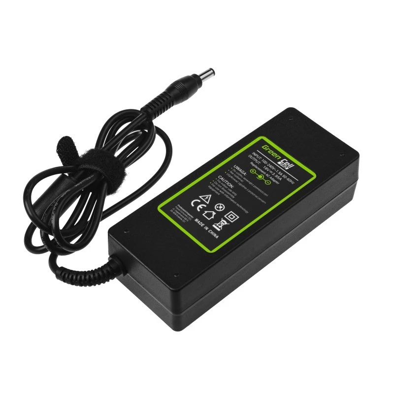 Maitinimo adapteris Green Cell AD26AP 75W 19V kintamosios srovės į nuolatinę srovę, vidaus naudojimui, nešiojamam kompiuteriui, juodas