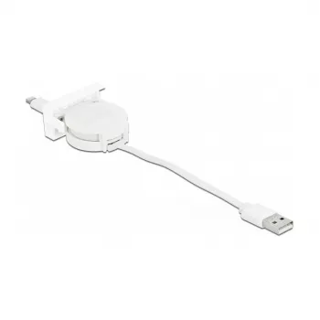 Laidas DeLOCK Easy 45 modulis USB 2.0 ištraukiamas USB Type-A į 8 Pin Lightning balta