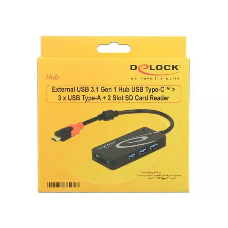 USB šakotuvas DeLOCK USB 3.0 Type-C 3 prievadai
